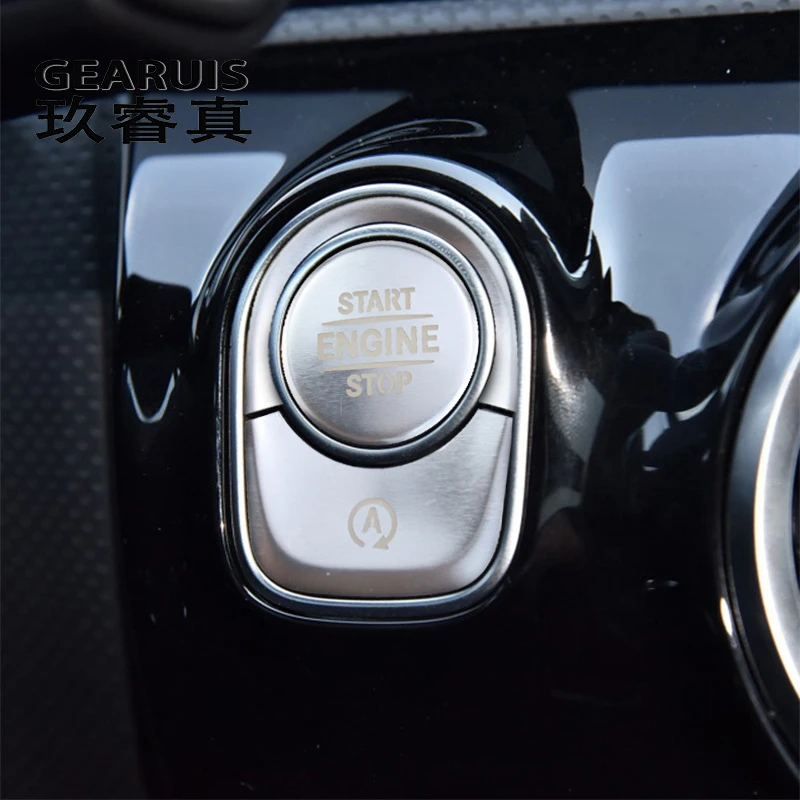 Car Styling for Mercedes Benz A Class W177 GLE W167 GLB Interior Auto Start Stop Engine Push Switch Buttons Cover Stickers Trim