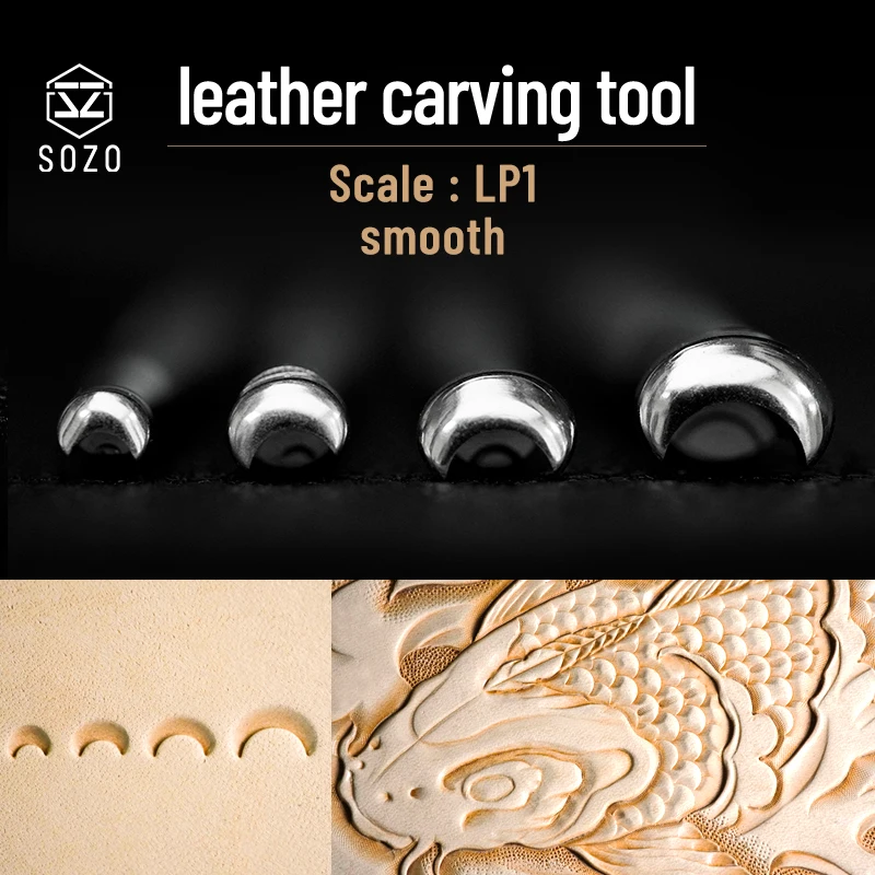 SOZO LP1 Leather Stamps Scale Smooth Carving DIY Handmade Saddle Making Embossing Print-Tools 304 Stainless Steel