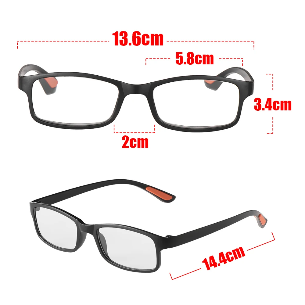 Ultralight PC Frame Reading Glasses Unisex Portable Presbyopic Anti-skidding Eyeglasses High-definition Vision Care +1.0~+4.0