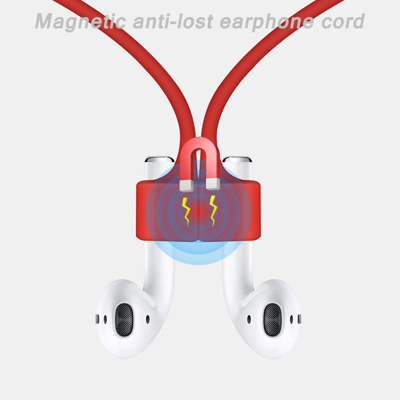 แม่เหล็กหูฟังไร้สายเชือกสําหรับ AirPods Pro Anti-Lost เชือกซิลิโคนสําหรับ AirPods 1 2 ขาตั้งผู้ถือ