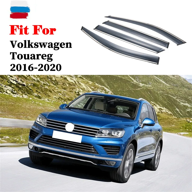 For Volkswagen VW Touareg window visor car rain shield deflectors awning trim cover exterior car-styling accessories 2006-2020