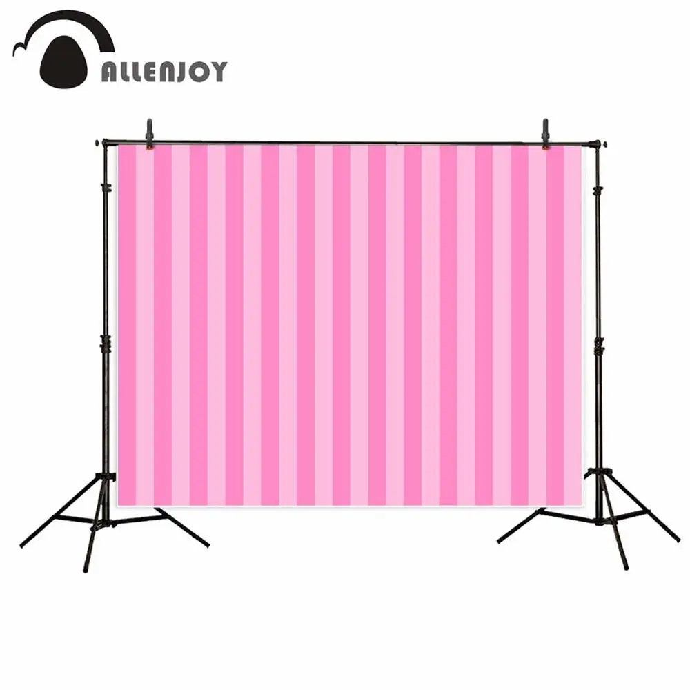 Allenjoy background photography pink stripes girl Secret birthday party backdrop newborn photobooth photocall