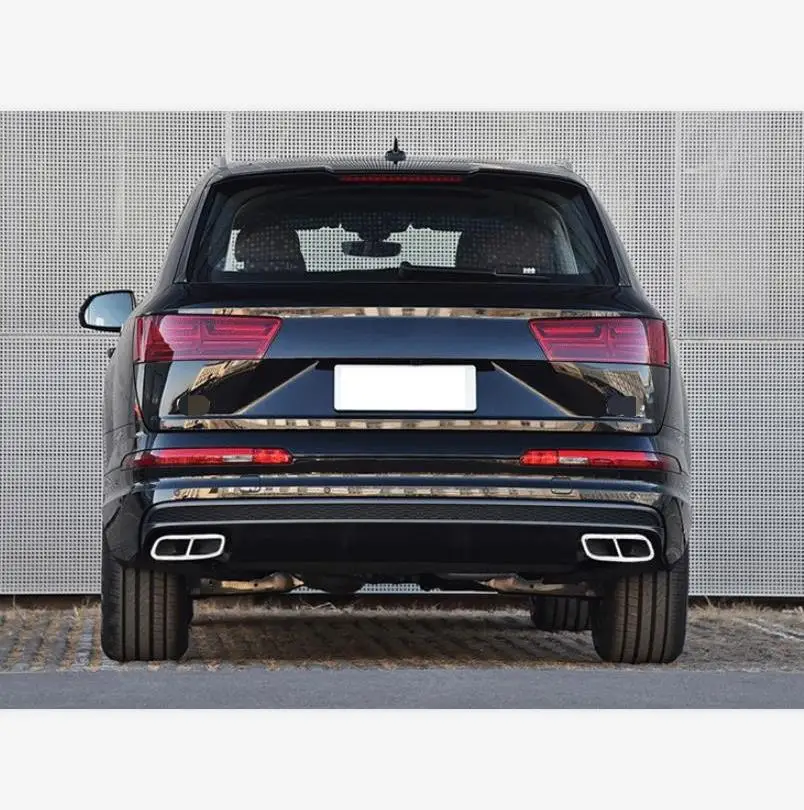 2 upgrade 4 holes Stainless steel For AUDI Q7 2016-19 4M Car Rear Exhaust Tail Pipe Cover Trim Muffler High Quality Accessories