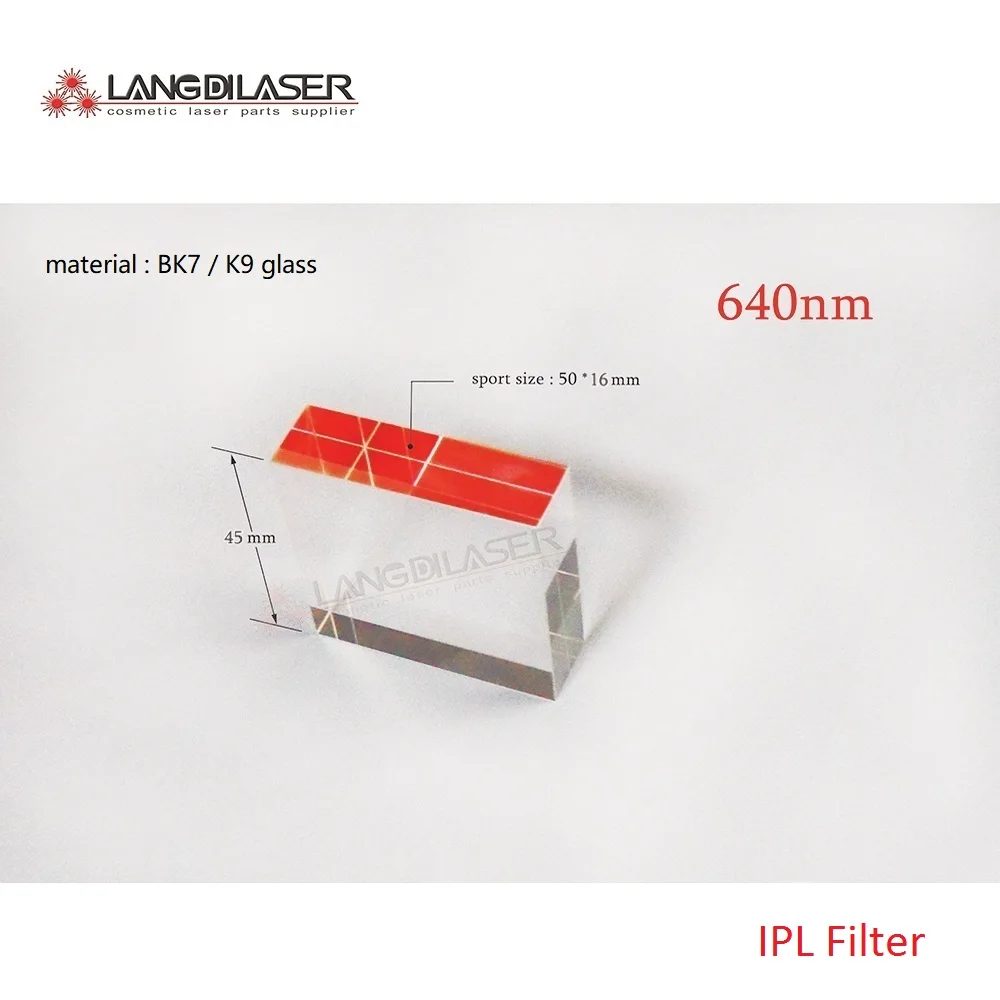 

Размер: 50*16*45/Размер пятна: 50*16 / IPL лазерные фильтры/Длина волны: 640нм ~ 1200нм/IPL оптический фильтр для удаления волос