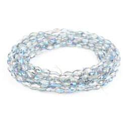 Oval Shape Faceted Clear Glass Beads Plated 3-5mm Czech Crystal Loose Beads DIY Making Bracelet Necklace Jewelry Accessories