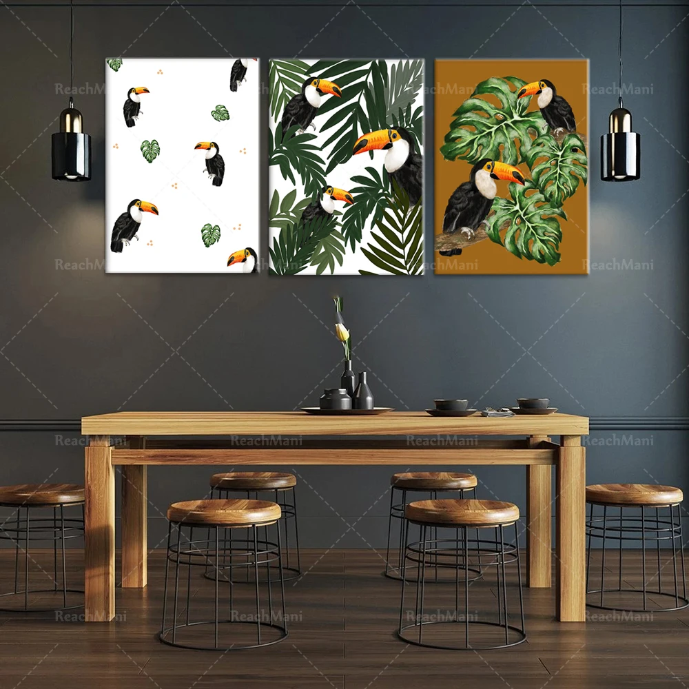 Toucan art print, bird print, tropical theme, office wall art decoration poster