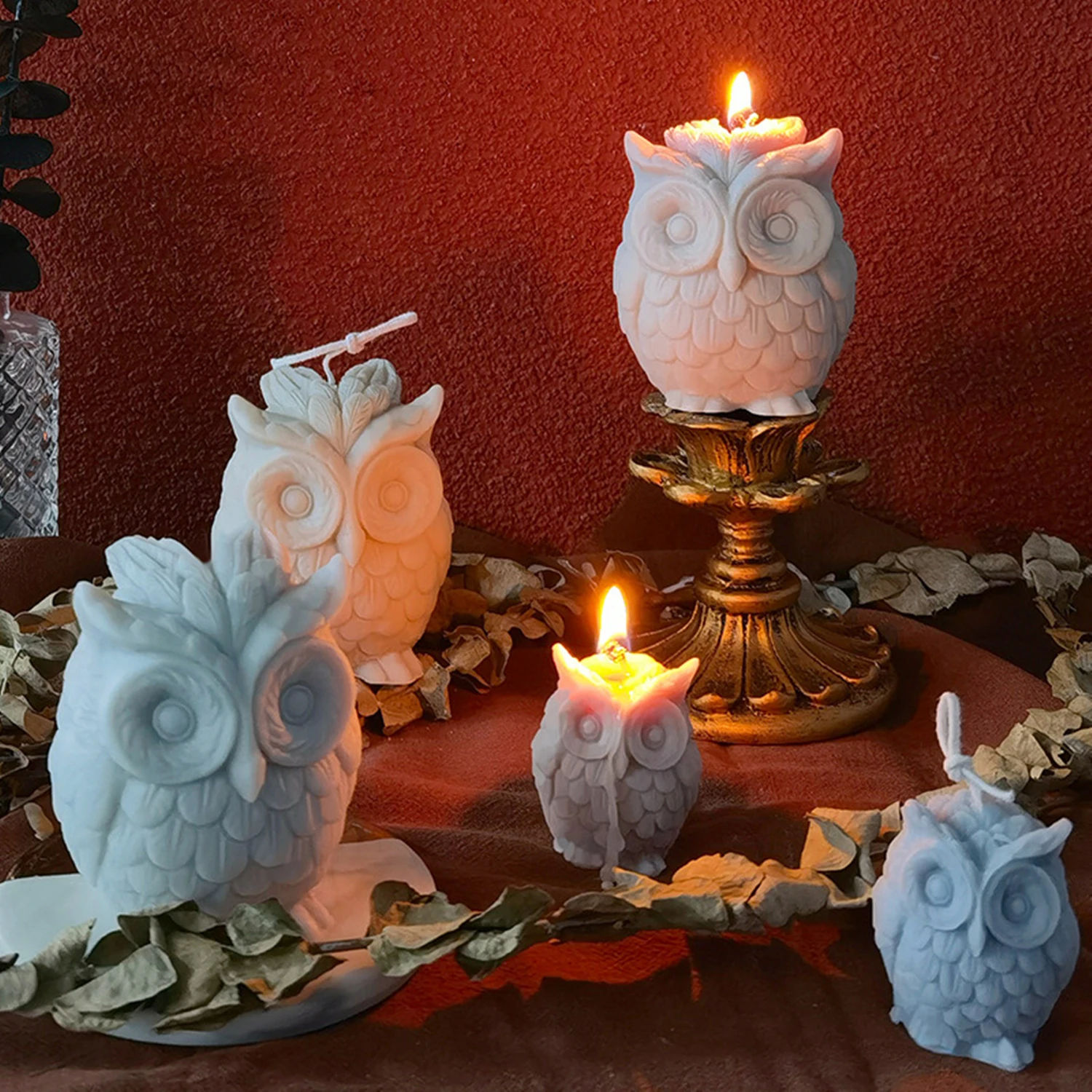 

3D Owl Silicone Candle Mould Aromatherapy Gypsum Mold DIY Candle Making Mold Cake Baking Mold Candle Making Supplies Clay Mold