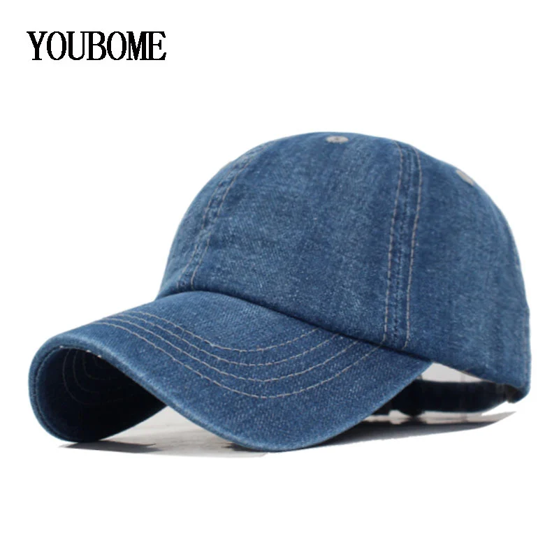 

Solid Denim Falt Jeans Men Baseball Cap Snapback Caps Women Washed Plain Casquette Bone Dad Hats For Men Gorras Baseball Hat Cap