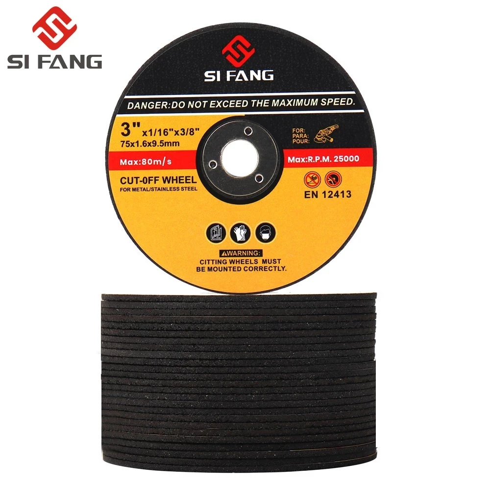 Disco de corte de resina,discos de corte de acero inoxidable para rueda de amoladora angular, 10 piezas, 75mm, 3"