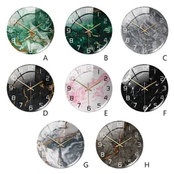 Wall Clock New Listing Round Marble Three-Dimensional Clock Home Decorations For Living Room Kitchen Bedroom And Office 30CM