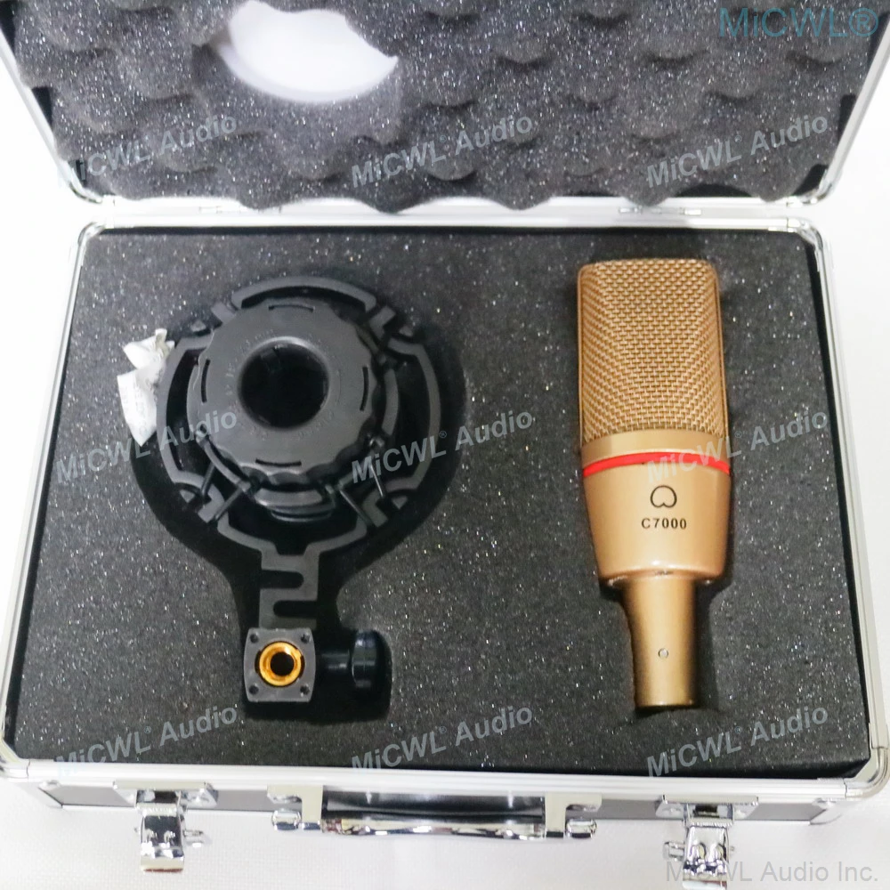 Top C7000 Large Diaphragm Condenser Microphone 48V XLR For Stage Studio PC Live Recording with Shock Mount Flight Case