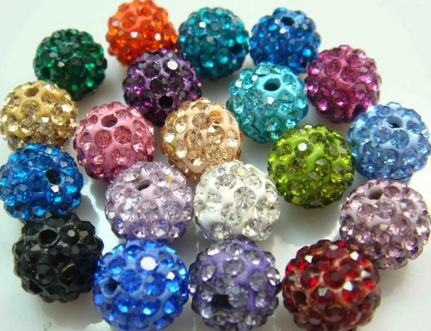 

Best Crystal DHL Free 10mm Mixed Color new arrival Micro Pave Disco CZ Ball crystal bead hft435