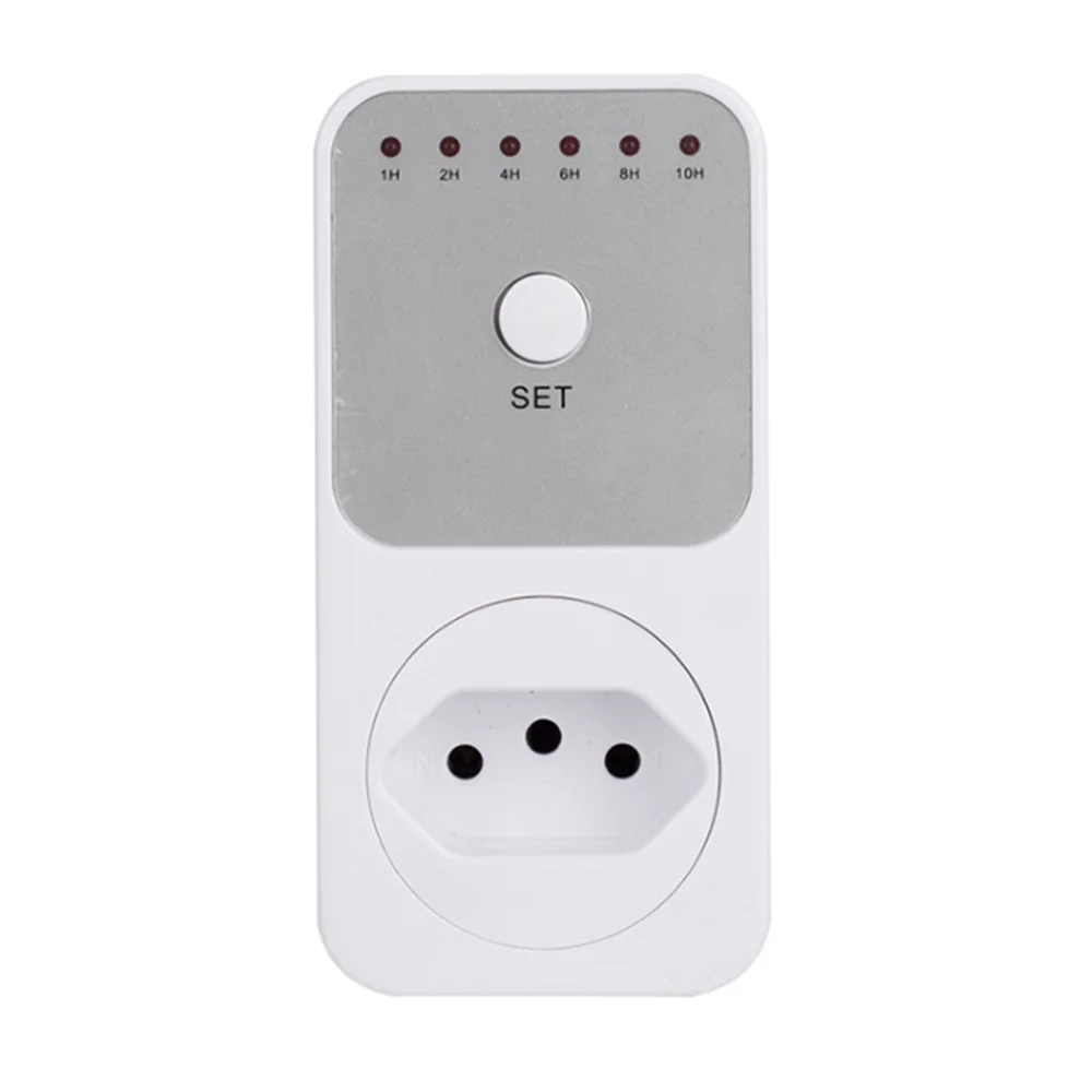 

BR Plug Electricity Power Metering Socket 10Hr Timer Socket Countdown Intelligent Time Setting Swtich Timer Control Socket