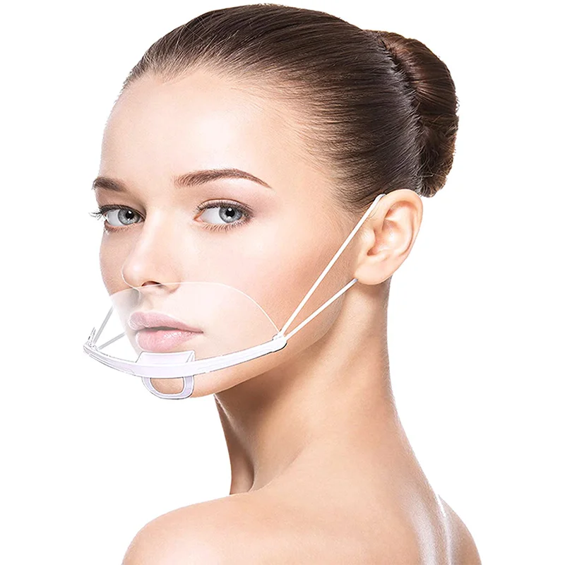 Transparent Smile Mask Catering Waiter Chef Anti-Fog For Food Handlers Commercial Restaurant Hotel Waiter Chef Beauty Salons