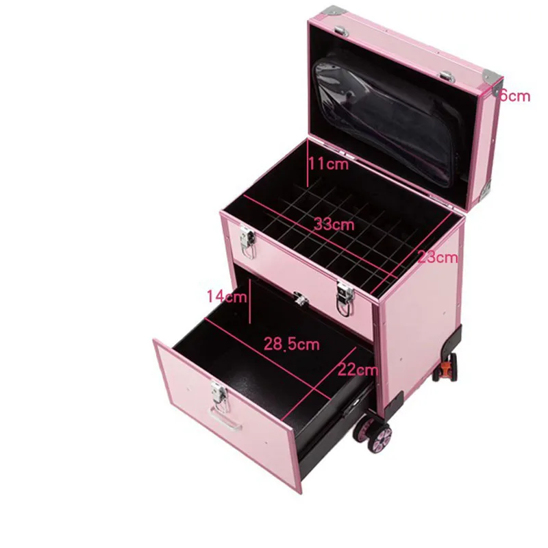 Makeup Luggage Travel Suitcases Luxury Cosmetic Storage Organizer Vintage Professional Make Up Trolley Carry On Case Customized