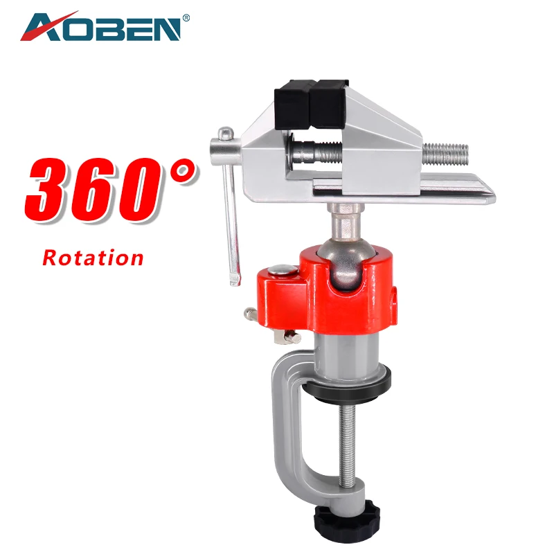 AOBEN Aluminium Alloy Bench Vise Table 360 Degree Rotary Table Clamp Multifunctiona DIY Fixed Repair Hobby Woodworking Tool