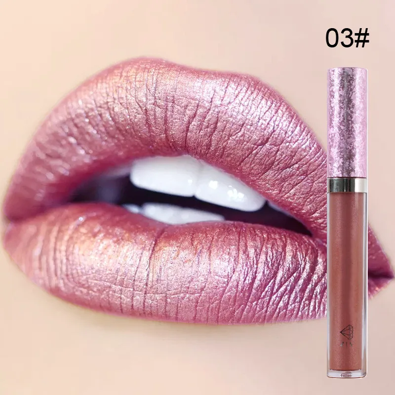 Naakt Glitter Shimmer Lippenstift Waterdicht Langdurige Vochtige Lipgloss Levendige Kleurrijke Lipgloss Sexy Vrouwen Glitter Make-Up T0526