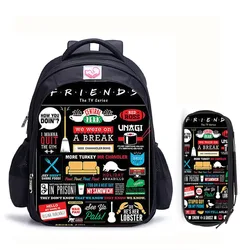 16 Inch Central Perk Coffee Friends Backpack Children School Bags Boys Girls Daily Travel Backpacks Cartoon Mochila