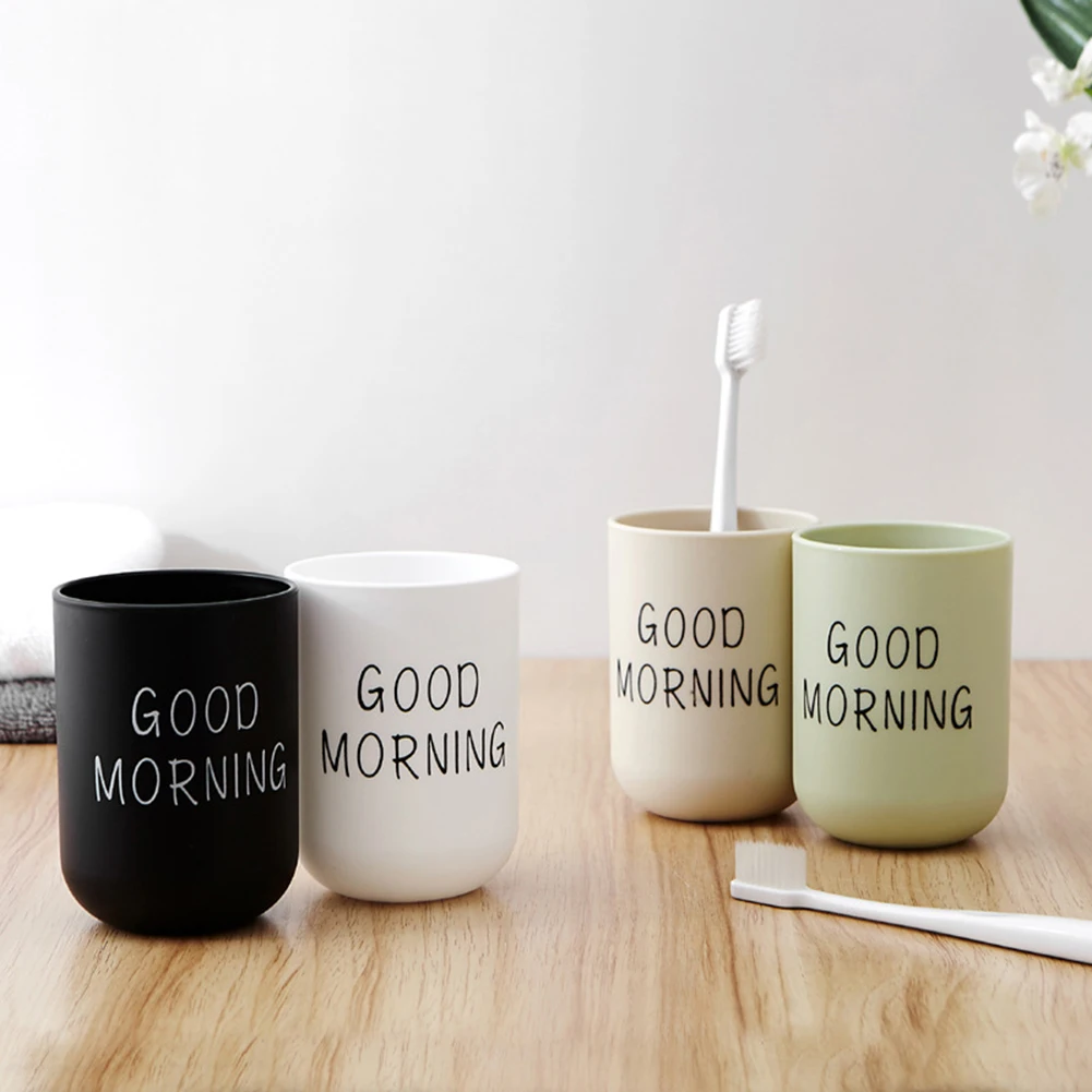 330ml Good Morning Cup Toothbrush Holder Washing Drinking Bathroom Tooth Mug Toothbrush Cup Tooth Cup