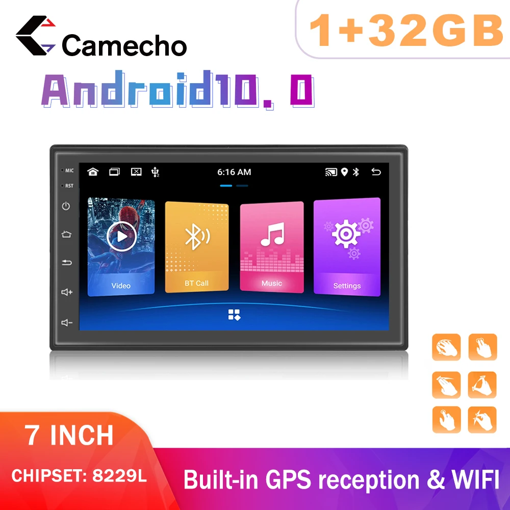 

Camecho 1G 32G Double 2 Din Car Multimedia Player GPS Navigation Auto Radio Universal Player Android 10 7 Inch HD Touch Screen