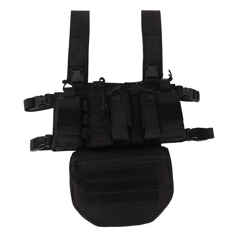 Universal Radio Chest Harness Bag Pocket Pack Holster Tactical Molle Chest Rig Vest