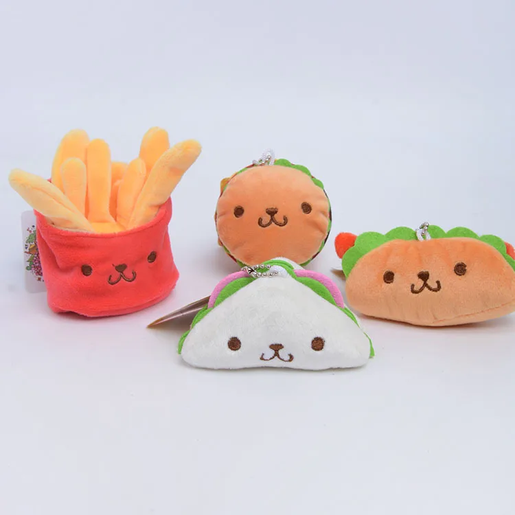 9cm simulation hamburger sandwich fries soft lifelike baby doll Pendant bag decoration festival christmas gift for friend kid