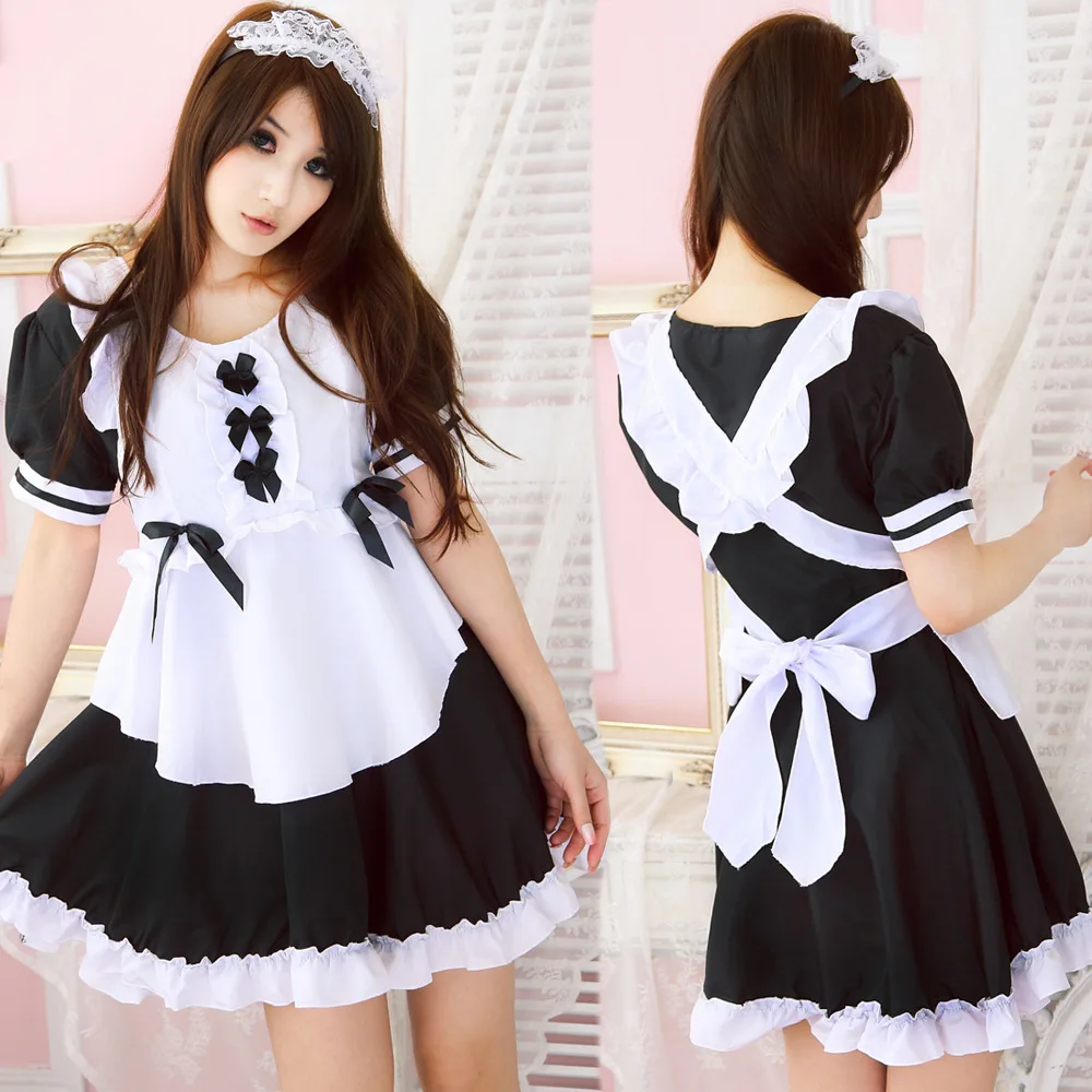 Sexy Roze Meid Prinses Lolita Jurk Cosplay Kostuums