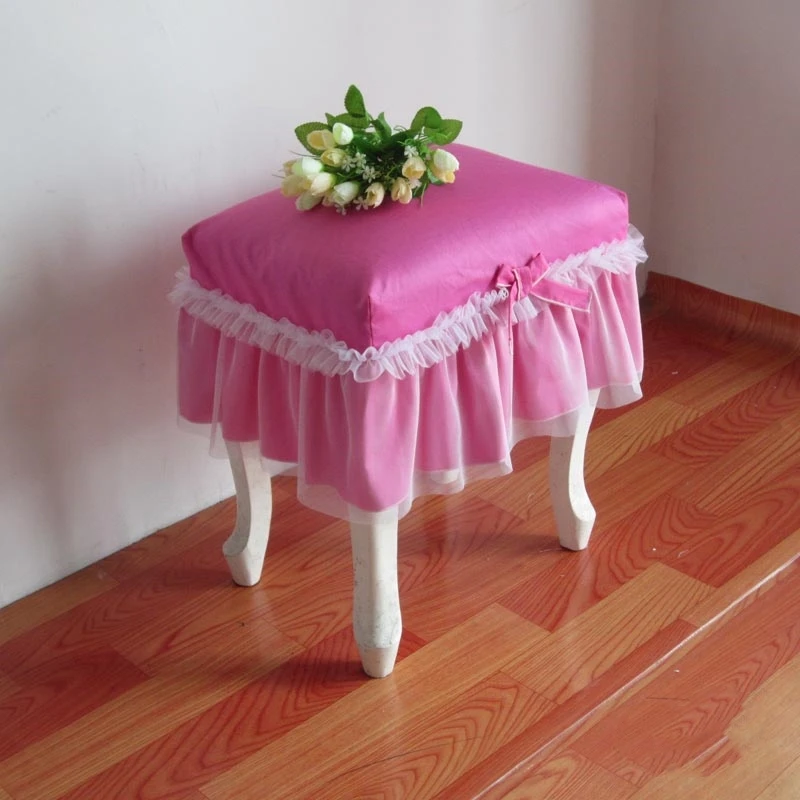 rectangle lace frill makeup stool cover piano bench cover decorative dustproof cover