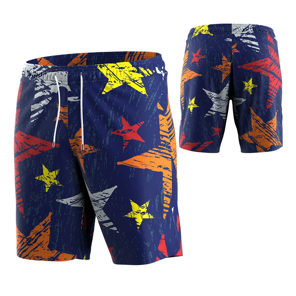 

Zhouka Mens Summer Beach Shorts Cool Boardshorts with Pockets Quick Dry Surfing Swim Trunks