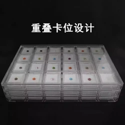 Acrylic Transparent Jewelry Box Pendant Bracelet Jewelry Display Dust Box 24 grid