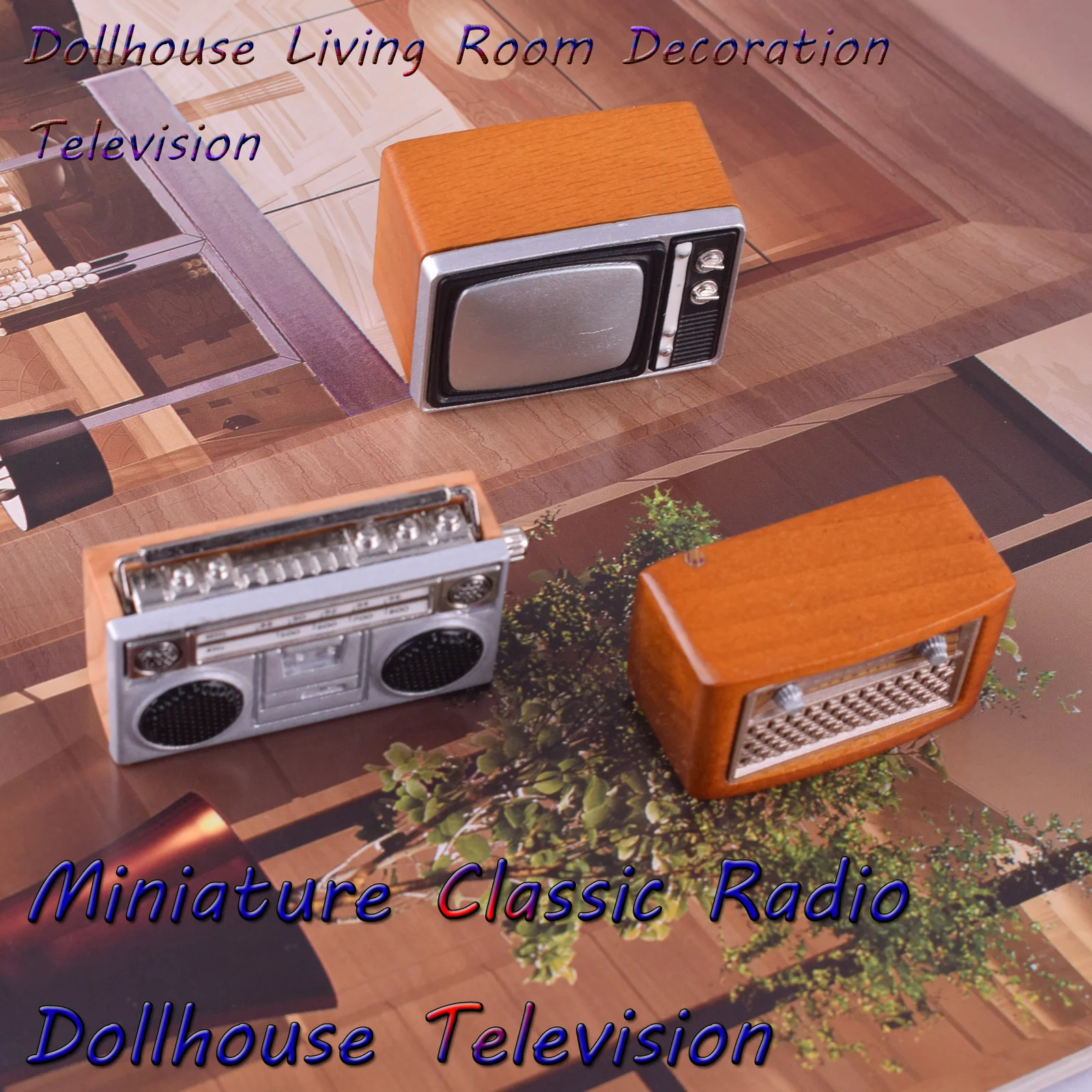 Vintage Miniature Television 60s Style Retro Mini TV Model Toy Classical Desk Decor Dollhouse Furniture Miniature Holiday Gifts