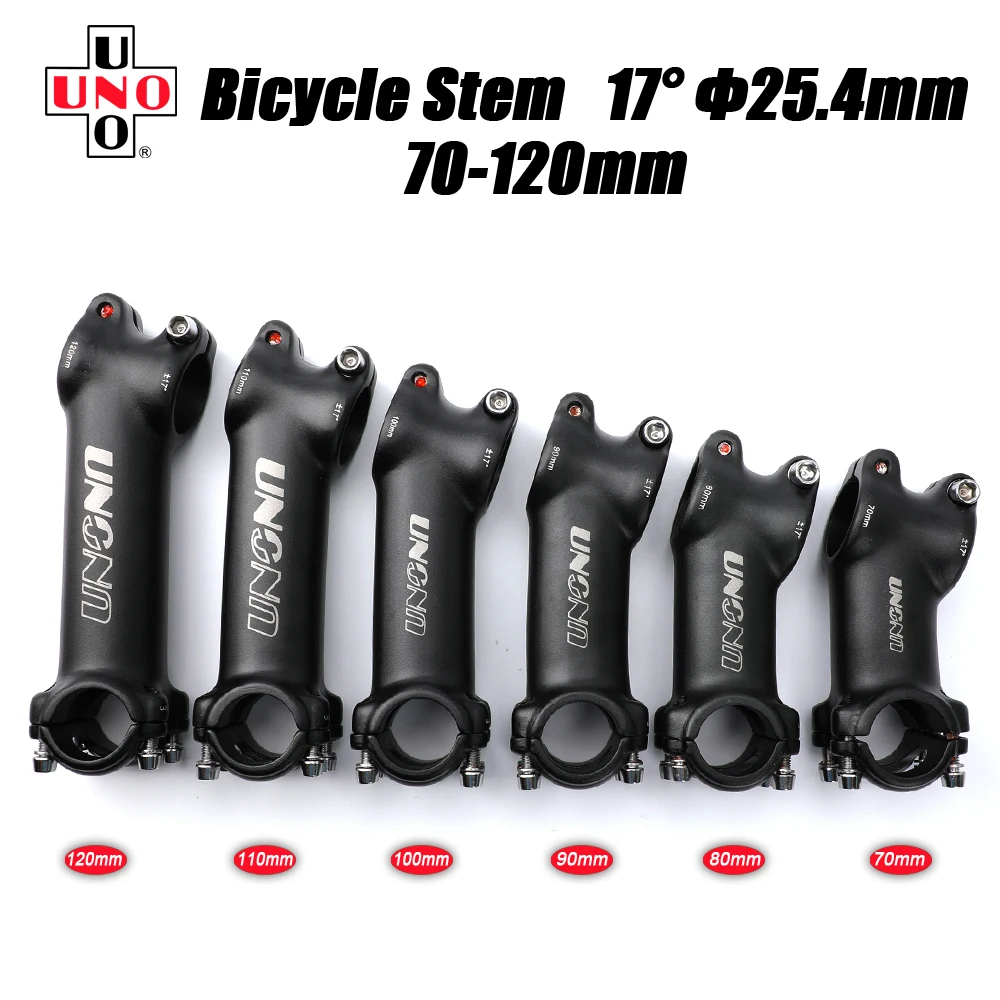 UNO Handlebar MTB Power 17 Degree Bike Handlebar Stem 25.4 Bicycle Parts Handle Bike Stem Off Road 70-120mm Bar Fork Riser