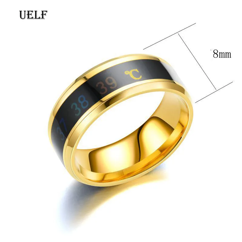 Temperature Ring Titanium Steel Mood Emotion Feeling Intelligent Temperature Sensitive Ring for Women Men Waterproof Jewelry