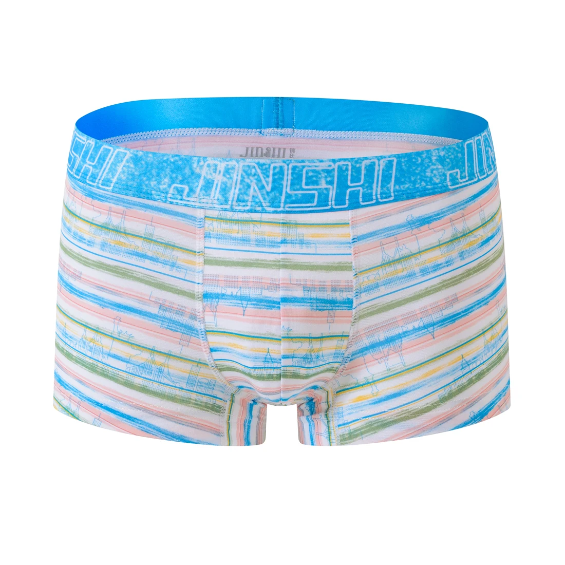 Mens Short Boxer Briefs Fashion Print Bamboo Men Underwear 2021 Summer New U- Pouch Comfortable Male Underpants