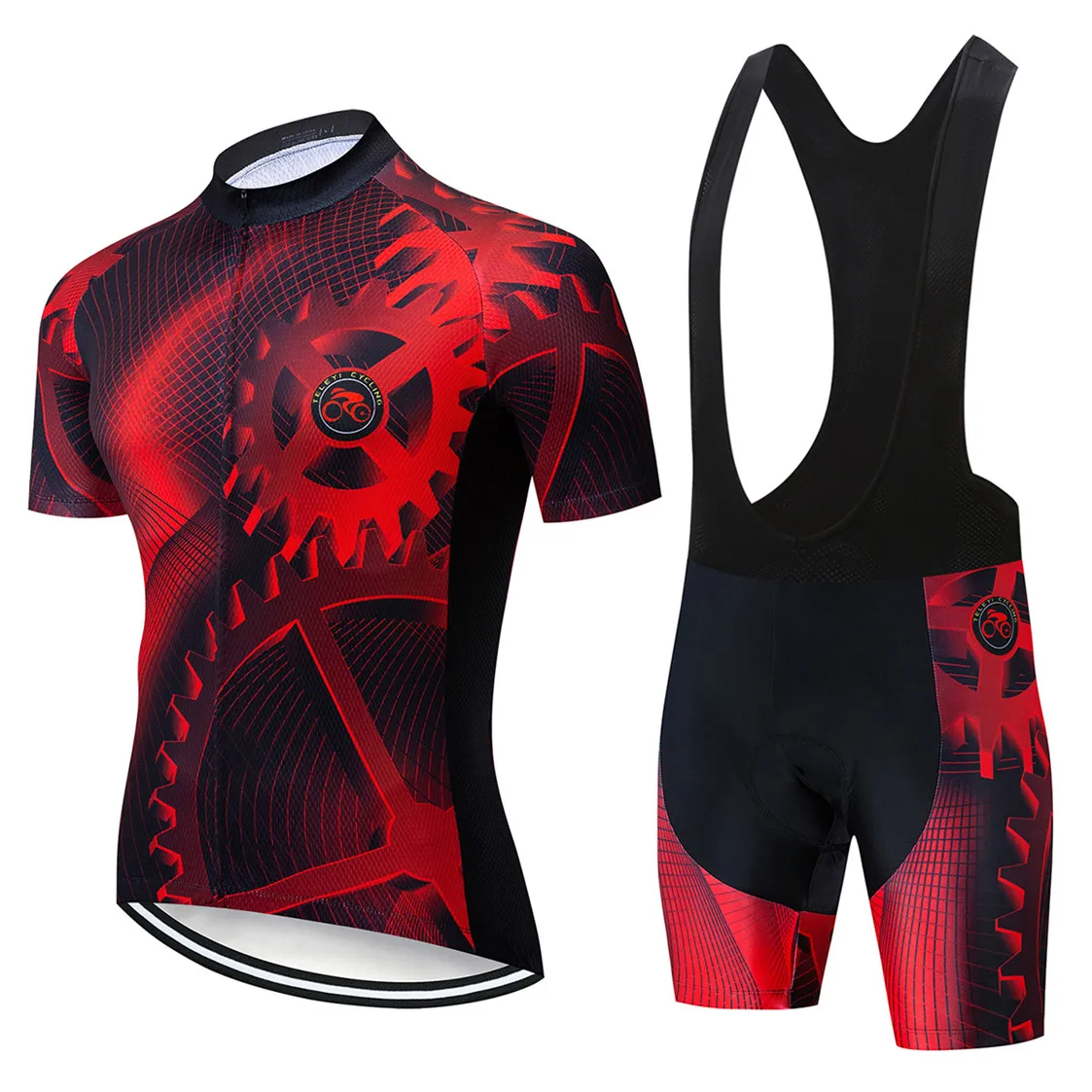 

2020 Cycling jersey set Men MTB bike Jersey Bib Shorts Male Bicycle Clothing racing Top ropa Maillot Ciclismo gear summer red