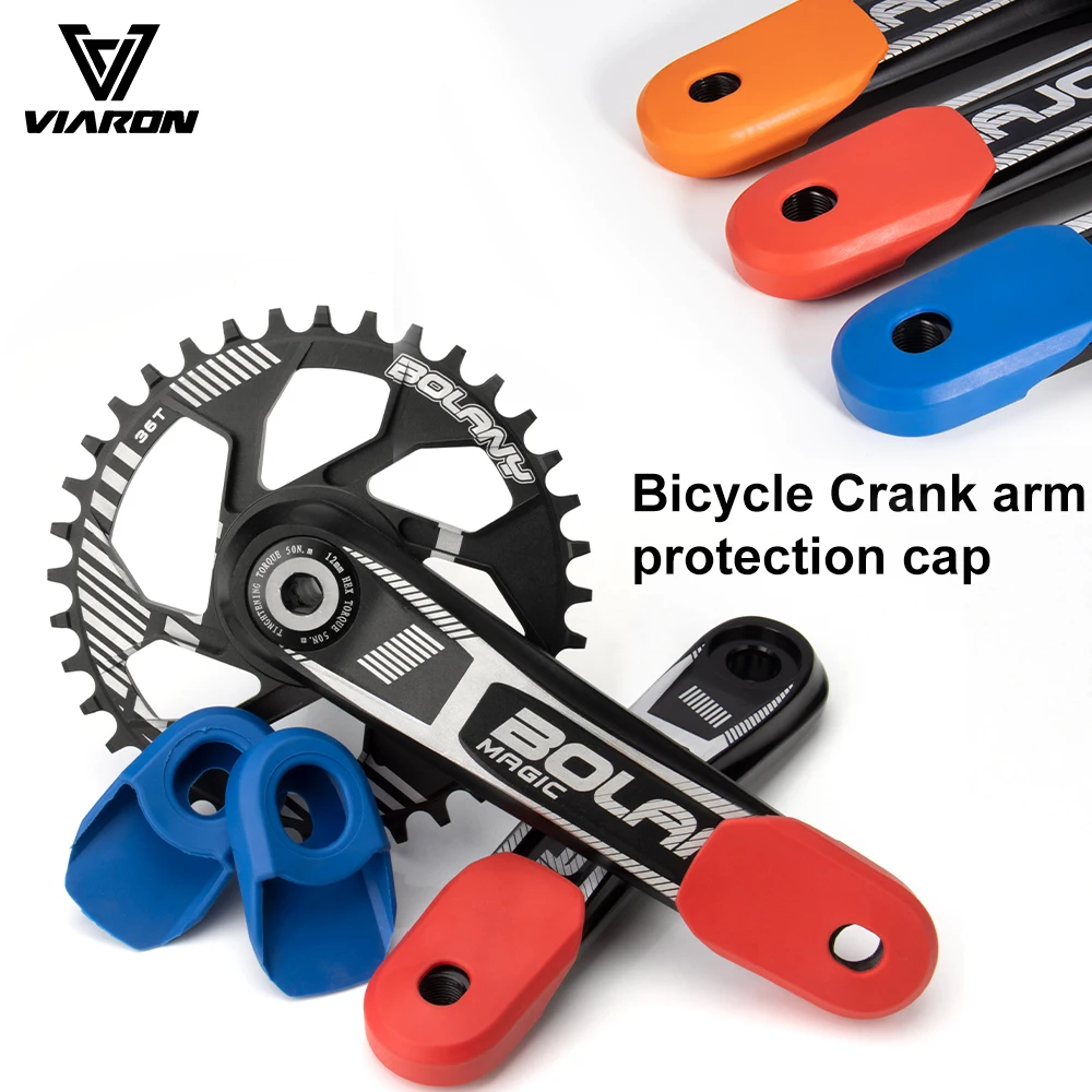 VIARON 1 Pair Bicycle Crank Arm Protector Cover Silicone Dust Sleeve Mountain Road Bike Crankset Protective Caps MTB Bike Parts