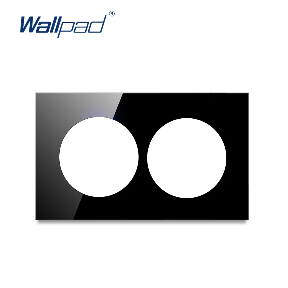 Wallpad Wall Switch Plate with Steel Frame, 2 Gang Double, 146 * 86mm, 3x6 White Black Grey Tempered Glass, L6