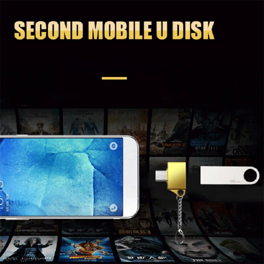 Metal Type C OTG Type-C To USB 2.0 OTG Connector Adapter Male To Female with Key Chain Adapter for Android