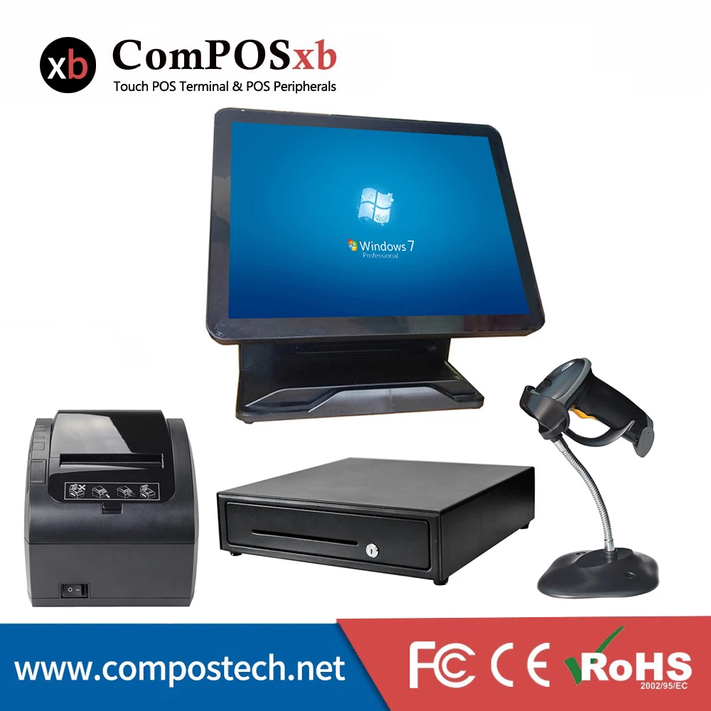 

ComPOSxb hot selling pos all in one LCD display 15 inch epos systems for supermarket pos pc