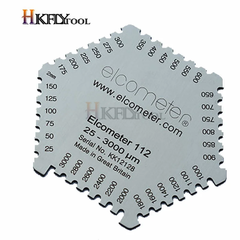 رائجة البيع مشط الفيلم الرطب الألومنيوم مشط الحجاب الحاجز الرطب قياس سمك الفيلم 25-3000um جديد عالي الدقة الفولاذ المقاوم للصدأ