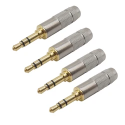 1/2/4Pcs Replacement Stereo 3.5mm 3 Pole Male Repair Headphones Audio Jack Plug Connector Soldering for Most Earphone Jack