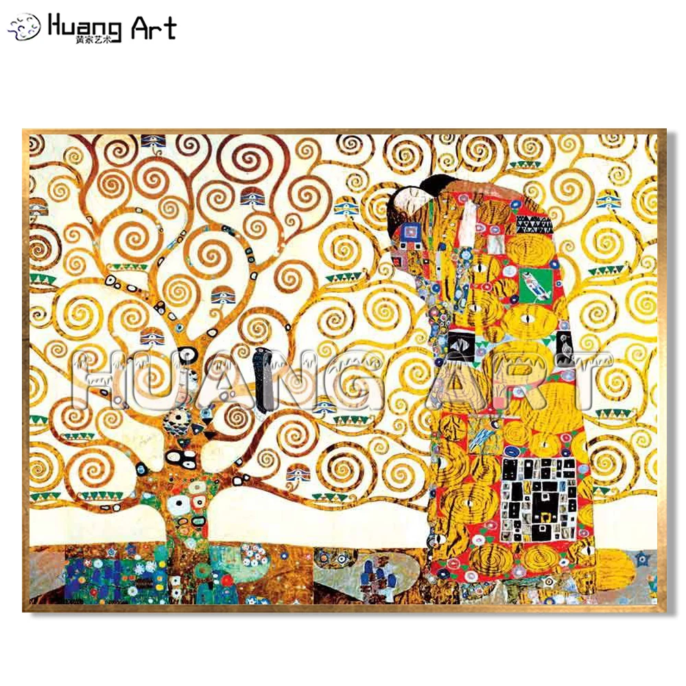 

High Quality Famous Gustav Klimt Oil Painting Hand-Painted Lover Embraced under the Tree Oil Painting on Canvas Imitation Art