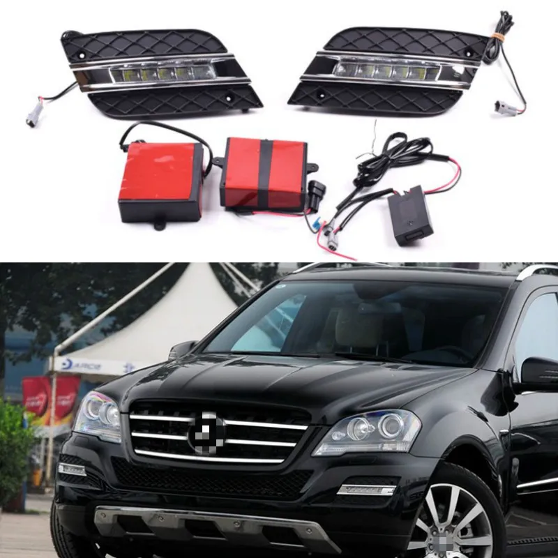 For Mercedes Benz W164 ML-Class LED Daytime Running Lights White 2010-2011 Waterproof External Led Fog Bar Lamp White bosclear