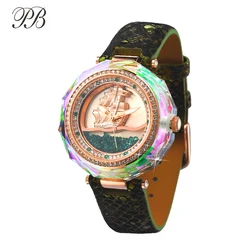 Princess Butterfly Fashion Women Quartz Wristwatches Rare Woman Smooth Sailing Colorful Diamond Leather Watch Original Brand