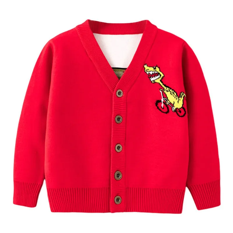 Children Spring And Autumn Excavator Printed Cardigan Sweaters Deer Sweater Alligator Prints Sweaters Christmas Deer  Kids Cloth