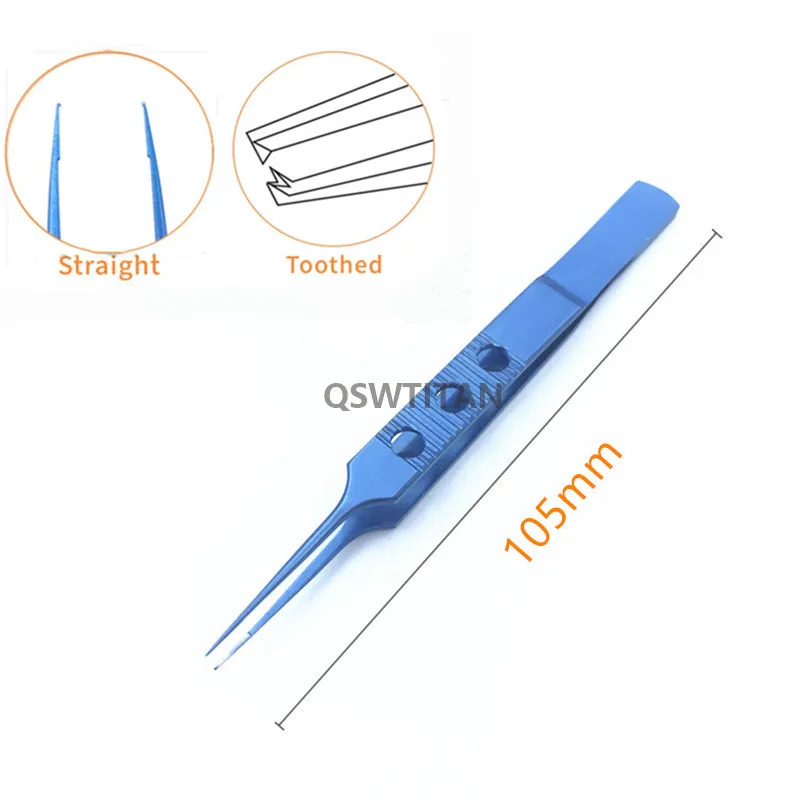 Pincettes dentaires ophtalmiques en titane, 1 pièce, semelles de 10.5cm
