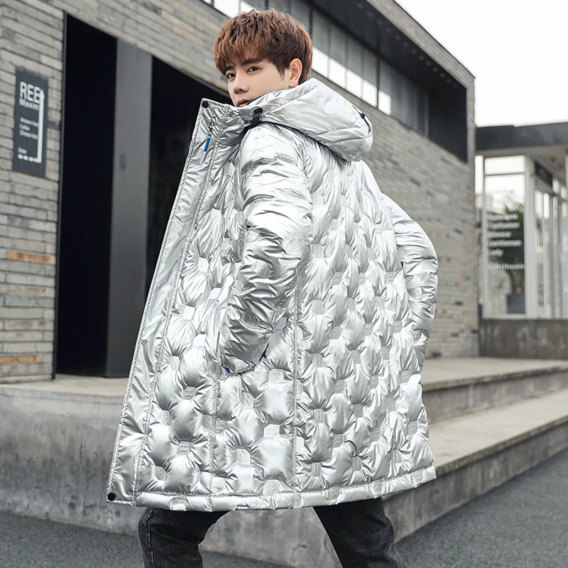 2021 new winter down jacket men's long style fashion couple thickened warm hooded coat brand white duck down high quality coat
