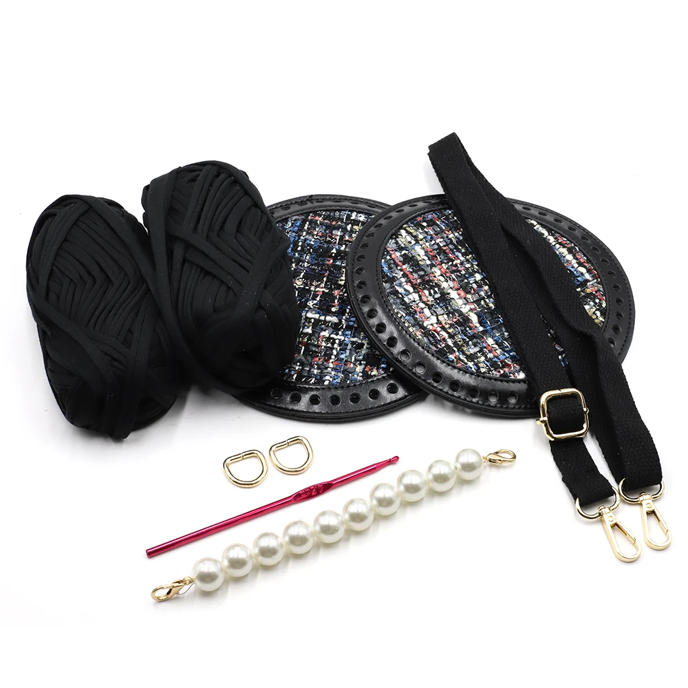 DIY Woven Bag Set Wool Bag Bottoms Handmade Handbag Shoulder Strap With Hardware Pearl Accessories for DIY Bag Backpack