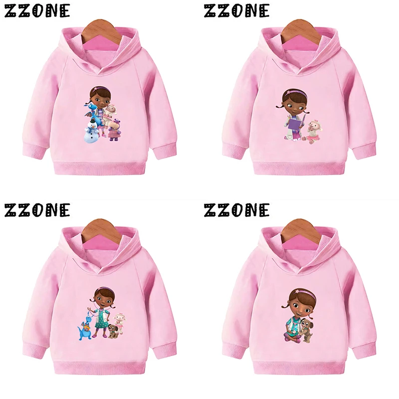 Kids Hooded Hoodies Doc McStuffins Clinic Girl Cartoon Children Sweatshirts Baby Pullover Tops Autumn Girls Boys Clothes,KMT5460