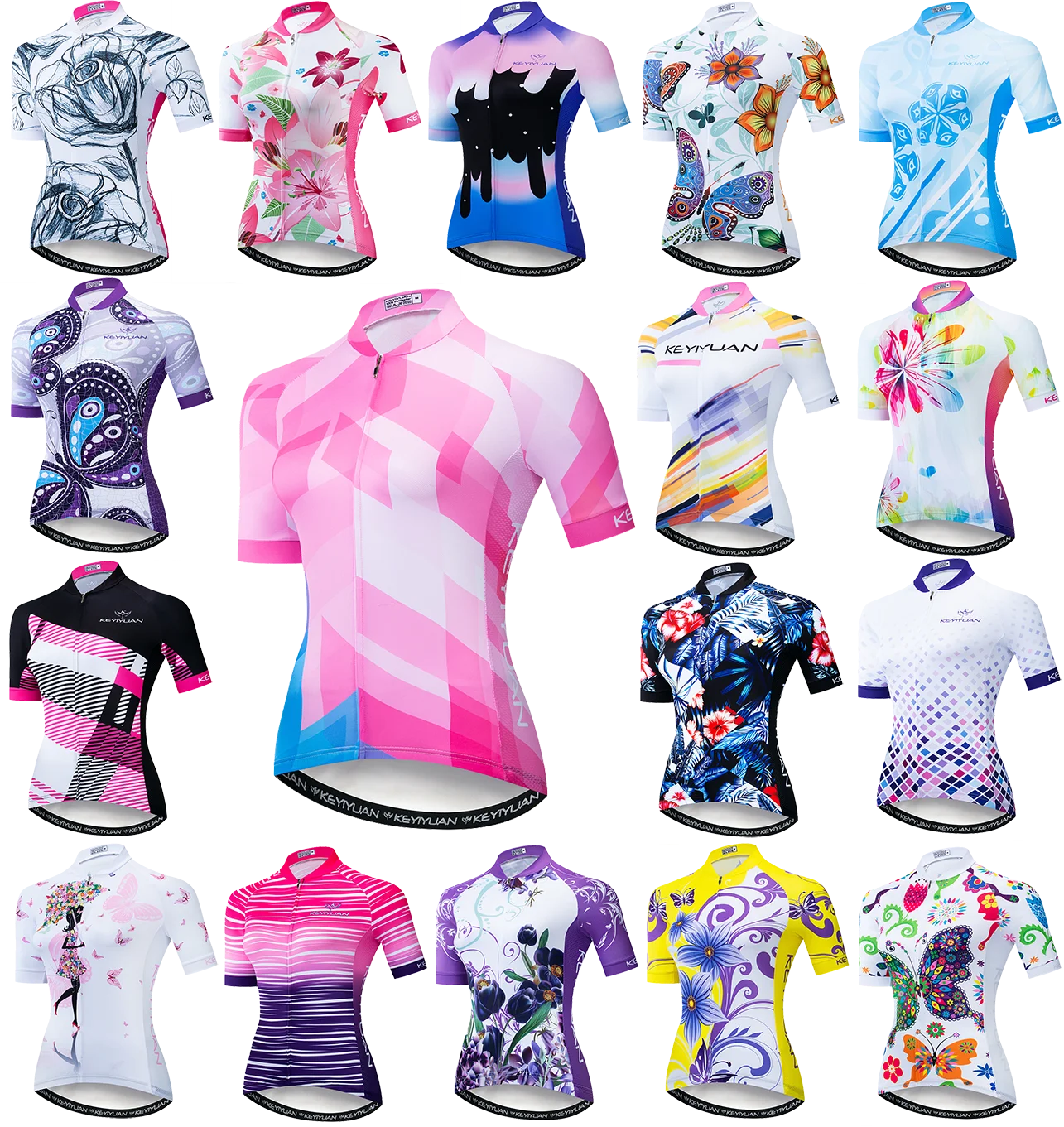 

KEYIYUAN Womens Cyling Jerseys Road Bicycle Shirt Racing MTB Short Sleeve Cycle Clothing Ladies Bike Top Equipacion Ciclismo